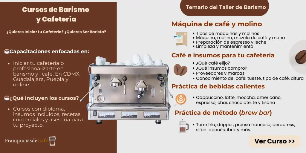 Cursos barismo y cafetería