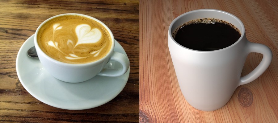 Arte latte en cafeteria